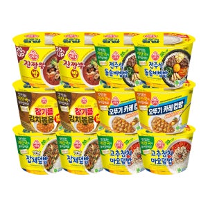 오뚜기 컵밥 진짬뽕+돌솥비빔+참기름김치볶음+카레+옛날잡채+고추참치마요 각 2개 총 12개