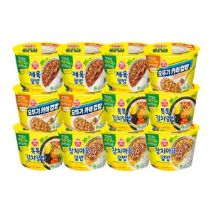 오뚜기 컵밥 제육덮밥 + 카레 + 톡톡김치알밥 + 참치마요덮밥 각 3개 총 12개