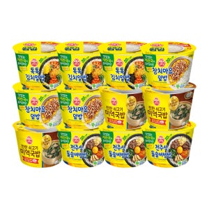 오뚜기 컵밥 톡톡김치 + 참치마요 + 진한쇠고기미역국 + 전주돌솥비빔 각 3개 총 12개