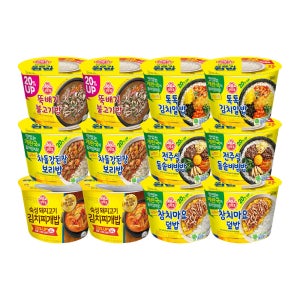오뚜기 컵밥 뚝배기불고기+톡톡김치+차돌 강된장+돌솥비빔밥+김치찌개+참치마요 각 2개 총 12개