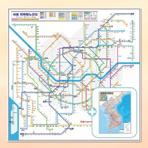 [양면코팅]신버전지하철노선도 120cm 서울 노선 수도권 전철 노선표