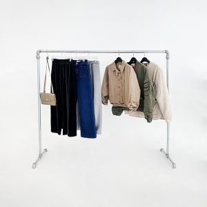 파이프행거 1단 실버 행거