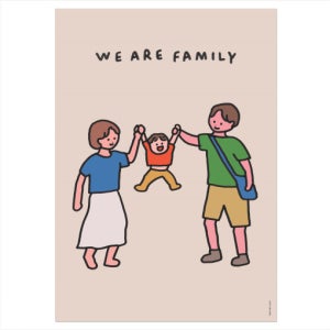 제로퍼제로 A3 포스터 패밀리점프 가족그림 일러스트 아기방꾸미기