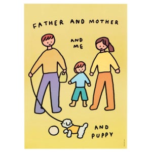 제로퍼제로 A3 포스터 세가족&퍼피 가족그림 일러스트 아기방꾸미기