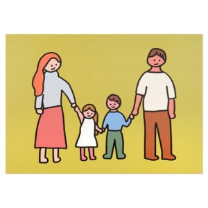 제로퍼제로 A3 포스터 네가족2 가족그림 일러스트 아기방꾸미기