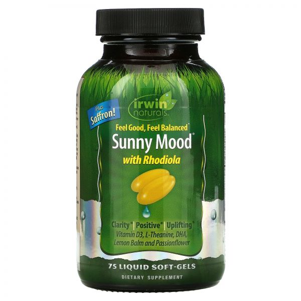 Irwin 내츄럴s 홍경천이 함유된 Sunny Mood 액상 소프트젤 75정