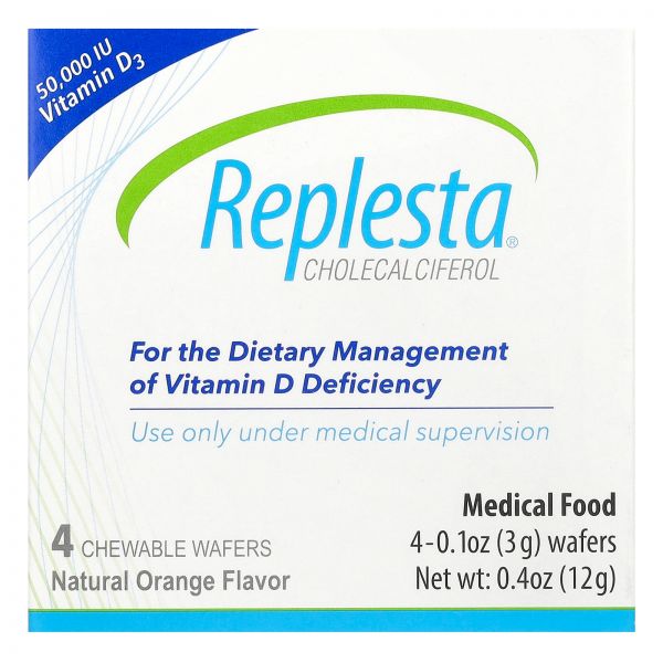 Replesta <b>비타민D3 콜레칼시페롤</b> 오렌지 <b>50000IU</b> 츄어블 웨이퍼 4개