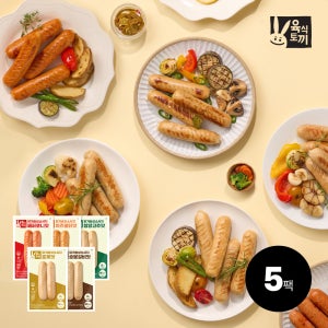 육식토끼 닭가슴살 소시지 80g 5종 5팩 숯불갈비 훈제 치즈불닭 청양고추 페퍼로니