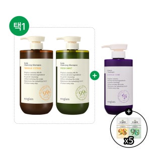 에코글램 데미지 케어 단백질 트리트먼트 500ml+스칼프 클렌징 샴푸 1000ml (택1) 2종 세트