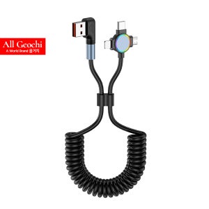 카플레이 케이블 L자 USB 양면 플러그 C타입 8핀 5핀 스프링 코일 충전