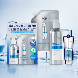 [네이버단독] 블랙포레 탈모샴푸 두피 쿨&딥클린 약산성 500ml+450ml+(증정)트리트먼트 250ml