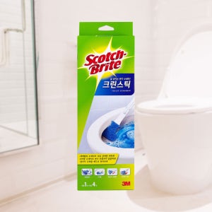 3M 스카치브라이트 크린스틱 핸들1입+리필4입 세트_화장실 욕실 변기청소 일회용 청소솔