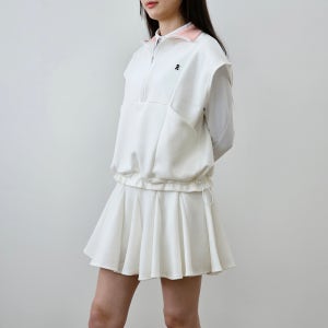 페르닌 여성 골프 조끼 베스트 후드형 집업 마크그린