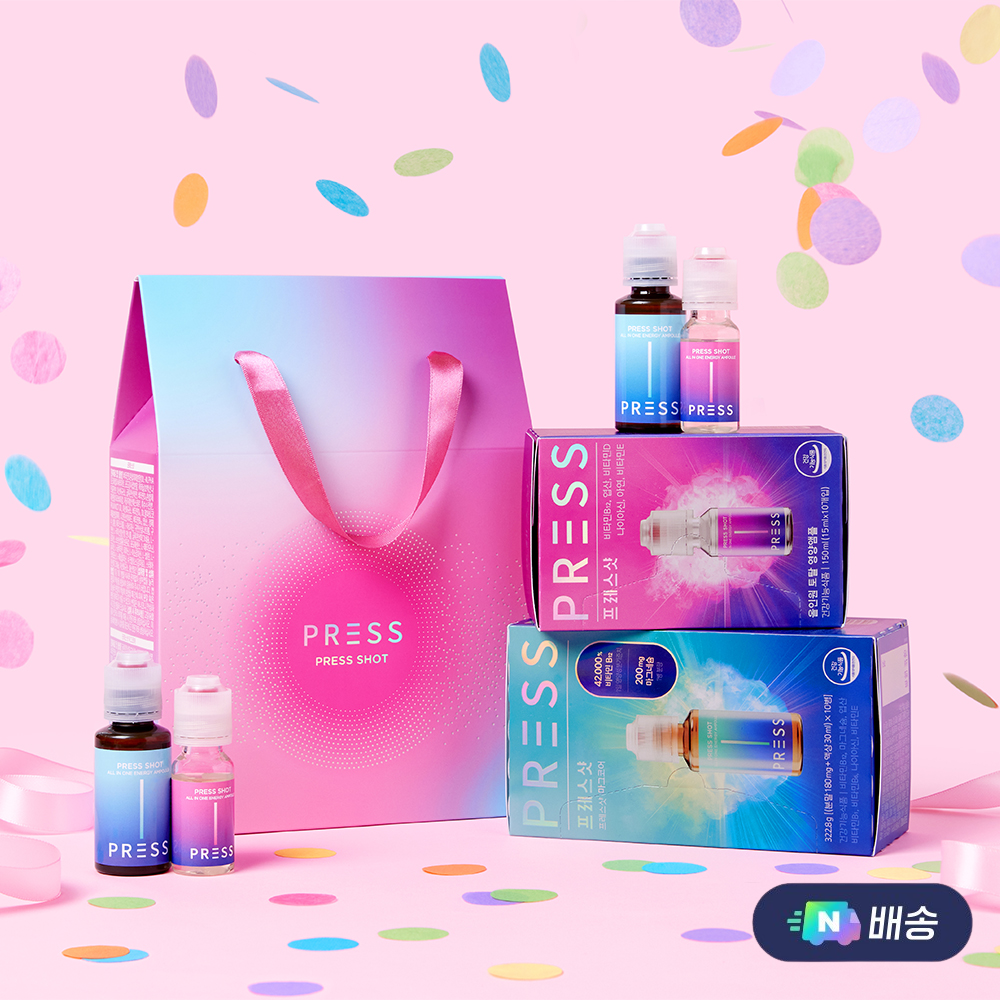 <b>프레스샷</b> 멀티 선물세트 눌러마시는 고함량 올인원 비타민 마그네슘 엽산 20개입, 1개