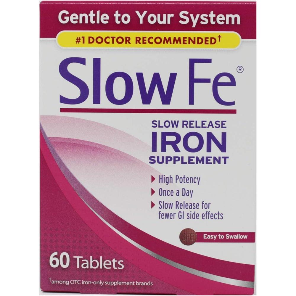 Slow Fe 슬로우 Fe <b>슬로우릴리즈 아이언</b> 철분 45mg 60정