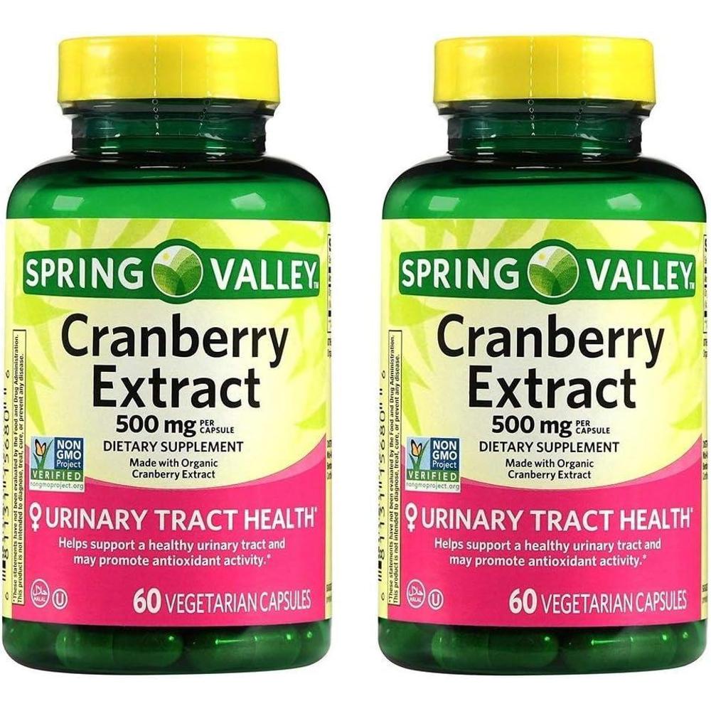 Spring Valley <b>스프링</b>벨리 크랜베리 추출물 500mg 60캡슐 2팩