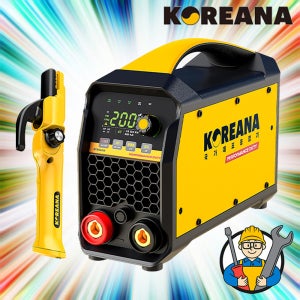 코리아나 아크 용접기 KH200 퍼포먼스듀티 인버터 직류 5K 홀더5m 어스3m