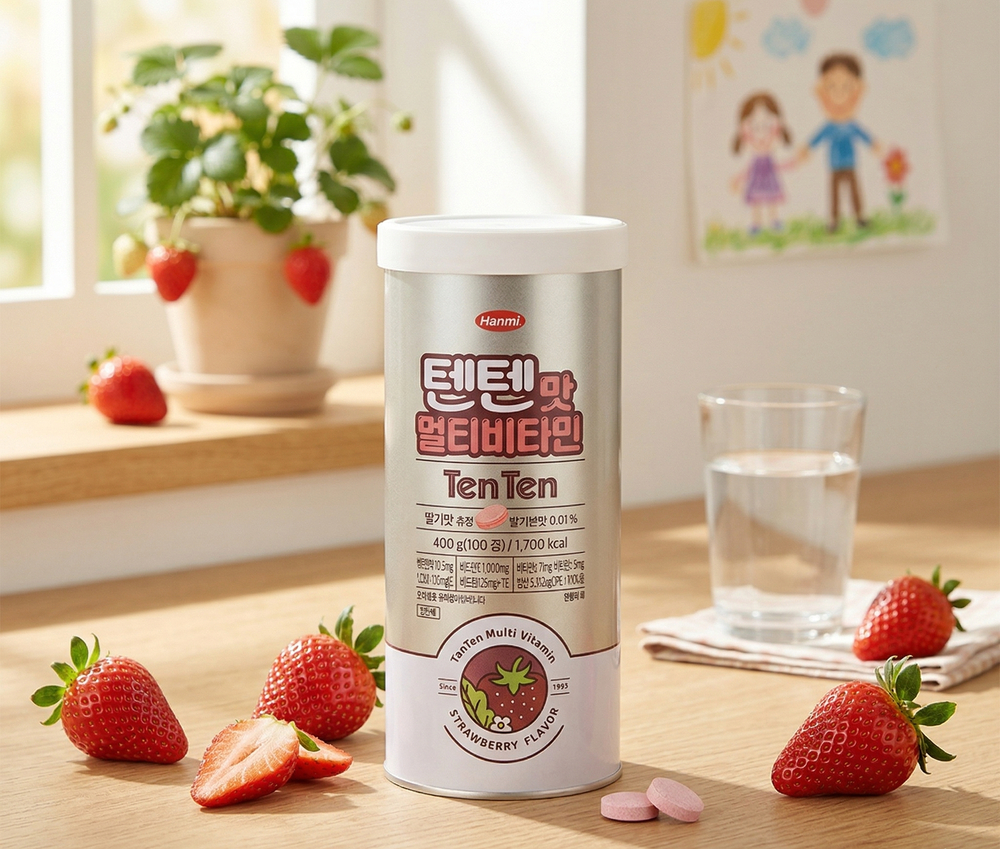 한미약품 텐텐맛 <b>멀티비타민</b> 100정 어린이 영양제 청소년 대용량