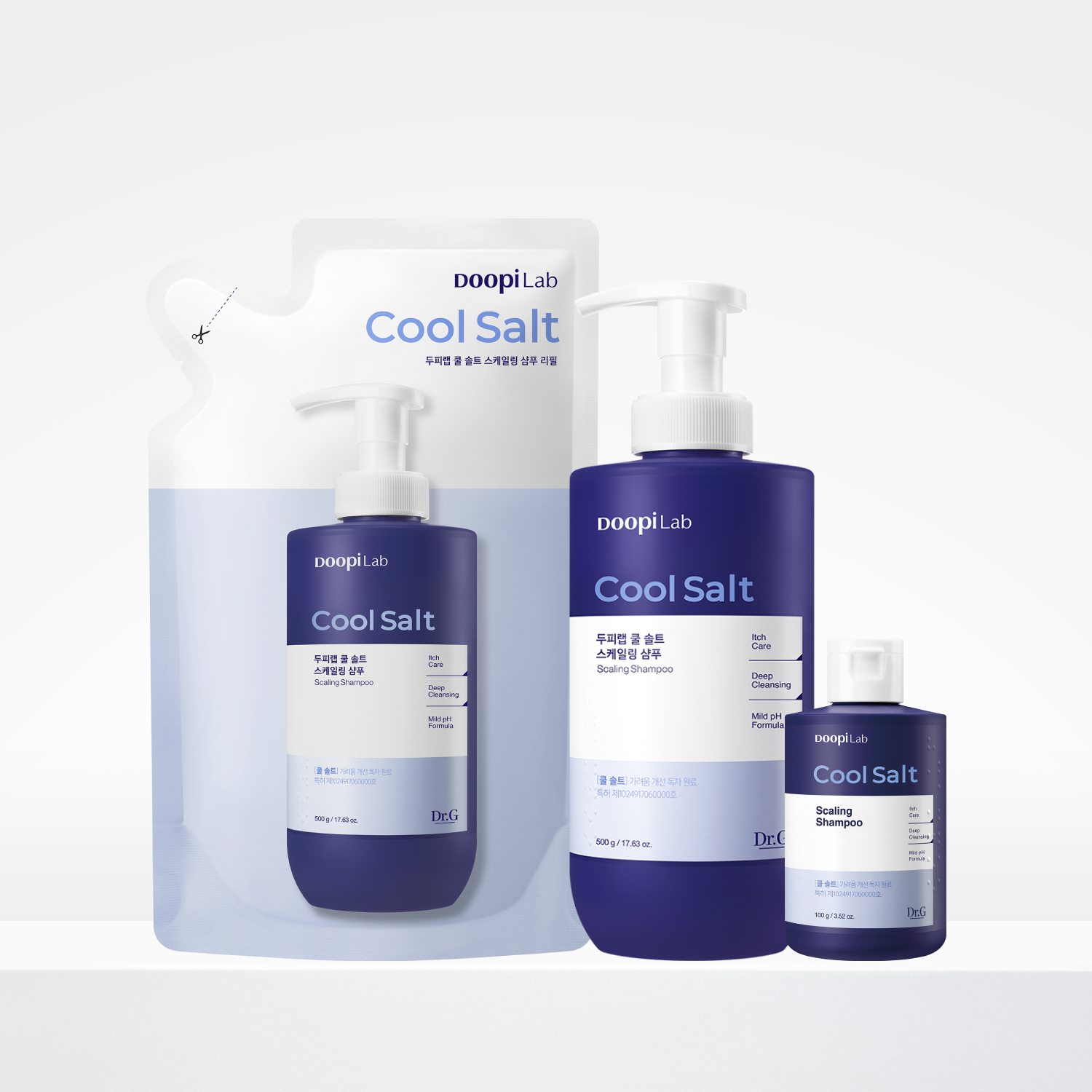 닥터지 두피랩 쿨 솔트 스케일링 샴푸 500g+리필 500g+100g