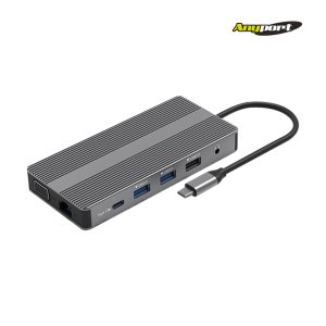 애니포트 AP-TC121HDL 12 IN 1 알루미늄 C타입허브 듀얼HDMI포트 기가랜 DEX