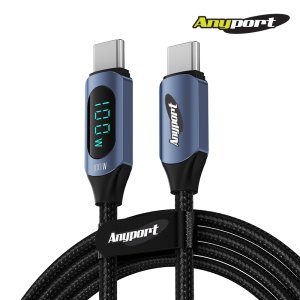 애니포트 AP-CTCD100W 1.2M C TO C PD 100W 디스플레이 안드로이드오토 고속충전케이블