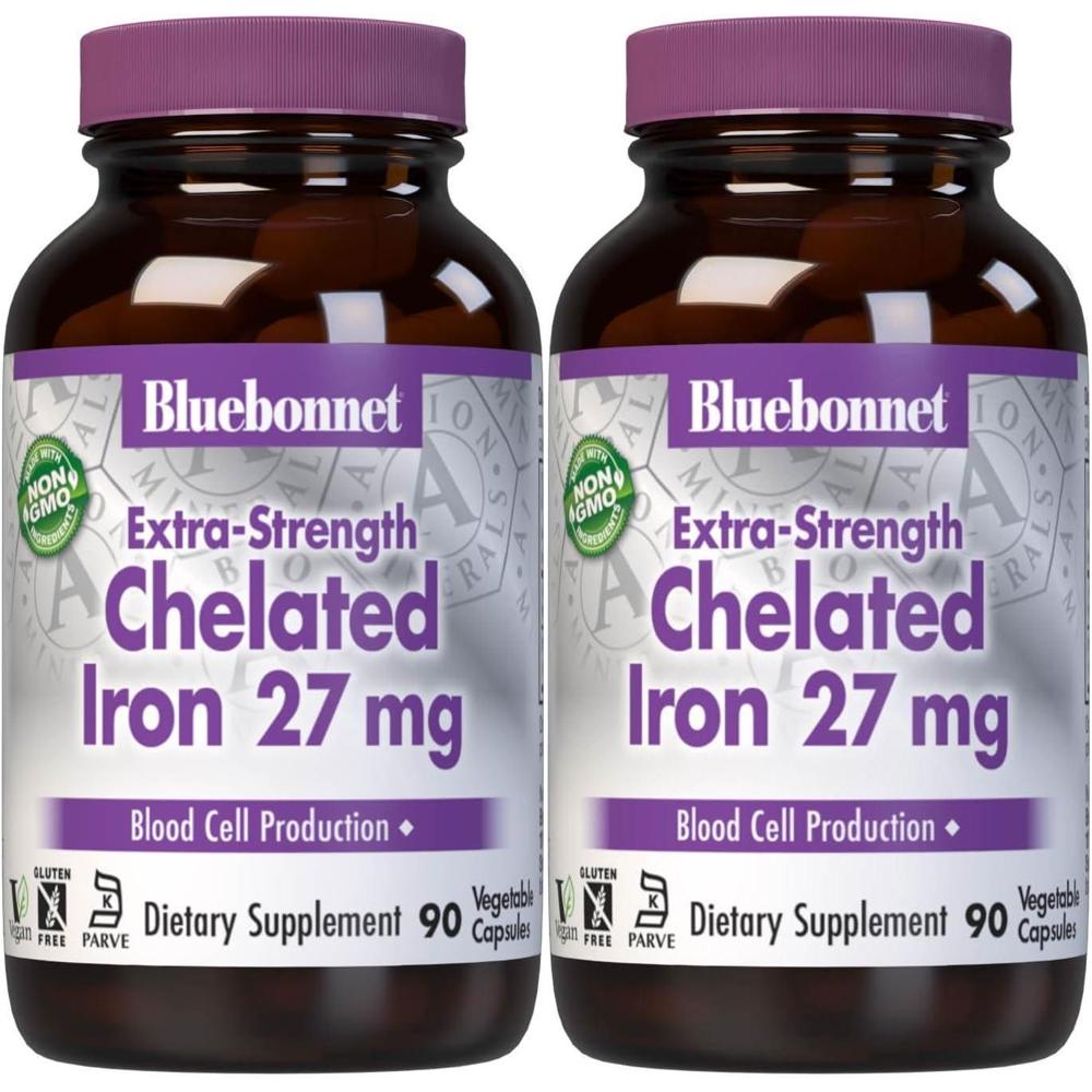 Bluebonnet 블루보넷 <b>킬레이트 아이언 27mg</b> 90캡슐 2팩