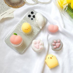 특이한 동물 캐릭터 말랑이 그립 톡 젤리 모찌 터치톡 병아리 복숭아 스티커 맥세이프 자석