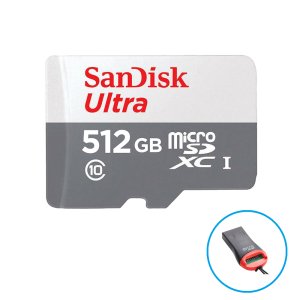 샌디스크 마이크로 SD카드 512GB 핸드폰 카메라 TF MICRO 메모리카드 512기가 리더기증정