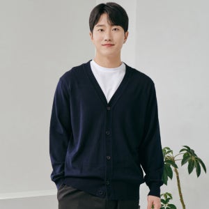 SG-101M-2/남자 곤색 솔리드 가디건/ 사무실 휴게소 매장가디건 식당 홀서빙복