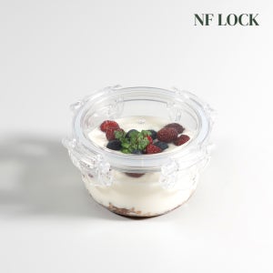 엔에프락 트라이탄 투명 밀폐용기 냉장고 정리 보관 반찬통 원형 모음전 410ml, 1개