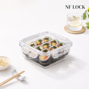 엔에프락 트라이탄 투명 밀폐용기 냉장고 정리 보관 반찬통 정사각 모음전 780ml, 1개