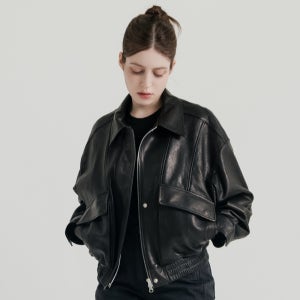 이태원포스트 이태리 베지터블 양가죽 여성 A2 봄버 자켓 오버핏