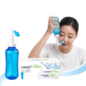 나잘후레쉬 500ml 코세척기 + 코세척분말 100포4.5g + 거치대 포함 코청소 비염