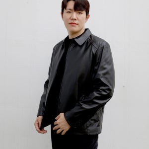 [남편룩/남친룩] 100% 카우스킨 소가죽 카라넥 기본 남성 가죽자켓 남자 소가죽자켓