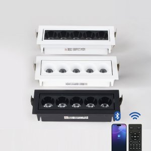 IOT 삼색변환 디밍 회전 멀티 매입등 5구 10W 도트 사각멀티매입 마그네틱조명