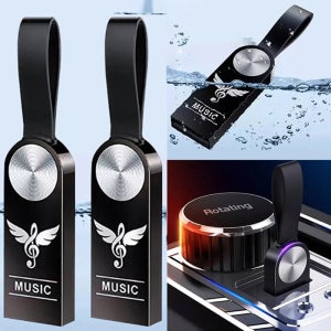 3D 입체 서라운드 차량용 고음질 USB 대용량 외장하드 비드 체인+어댑터+나무 케이스