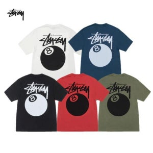 스투시 8볼 에잇볼 반팔 피그먼트 티셔츠 루즈핏 커플룩