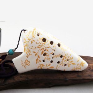 세계로본 오카리나 도자기 나뭇잎 오카리나 더블C 운지편한 OCARINA