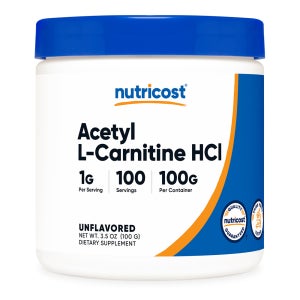 뉴트리코스트 아세틸 L-카르니틴 HCI 1,000mg 파우더 가루 100g 100일분 무맛