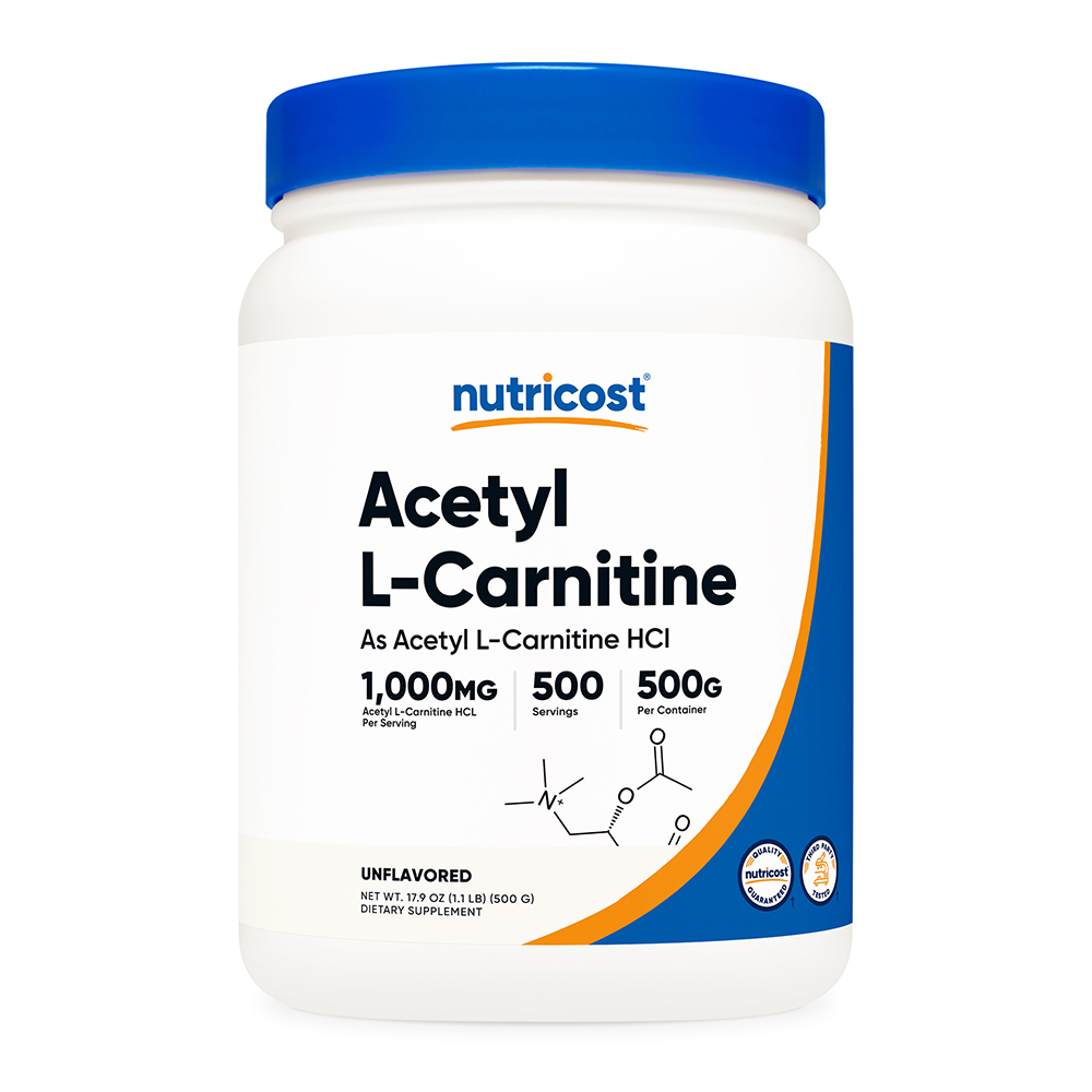 뉴트리코스트 <b>아세틸 L-카르니틴</b> HCI 1,000mg 파우더 가루 500g 무맛 16개월분