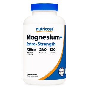 뉴트리코스트 고함량 마그네슘 엑스트라 스트렝스 (옥사이드, 글리시네이트) 420mg 240캡슐 1병 120회분