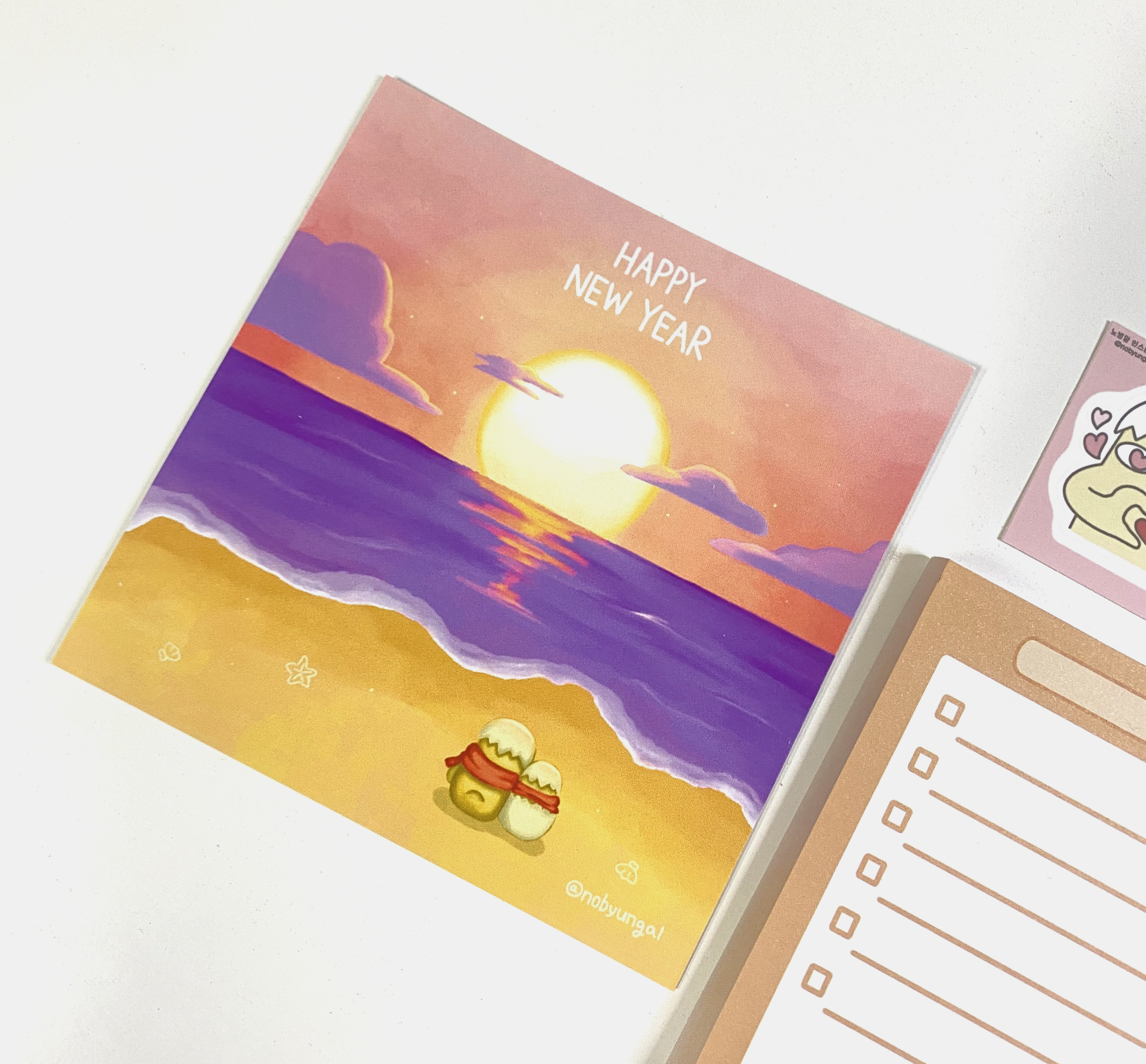[노병알상점] 해피뉴이어 새해 엽서 바다 감성 해돋이