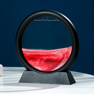 아트 샌드아트 시계 슬로우 움직이는 멍 그림 인테리어 샌드 블랙+레드 모래 액자