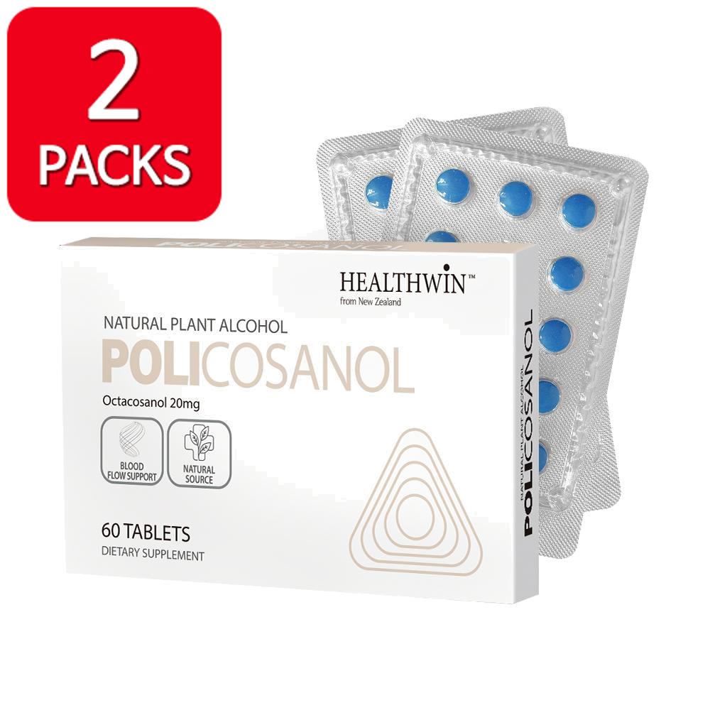 <b>HealthWin</b> Policosanol Octacosanol <b>헬스윈</b> 폴리코사놀 <b>옥타코사놀</b> 20mg 뉴질랜드 60타블렛 2팩
