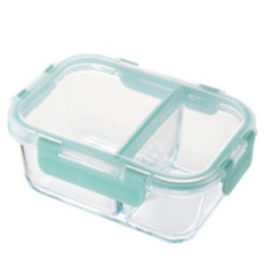 락앤락 2칸 내열 유리 칸칸이 밀폐 용기 직사각 860ML 민트 나눔 반찬통 소분통