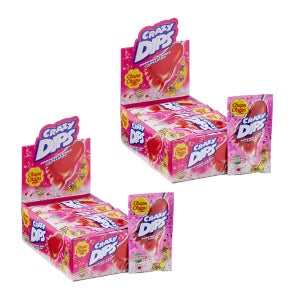 Chupa Chups Crazy Dips 발바닥모양사탕 막대사탕 딸기맛 24개입 X 2팩