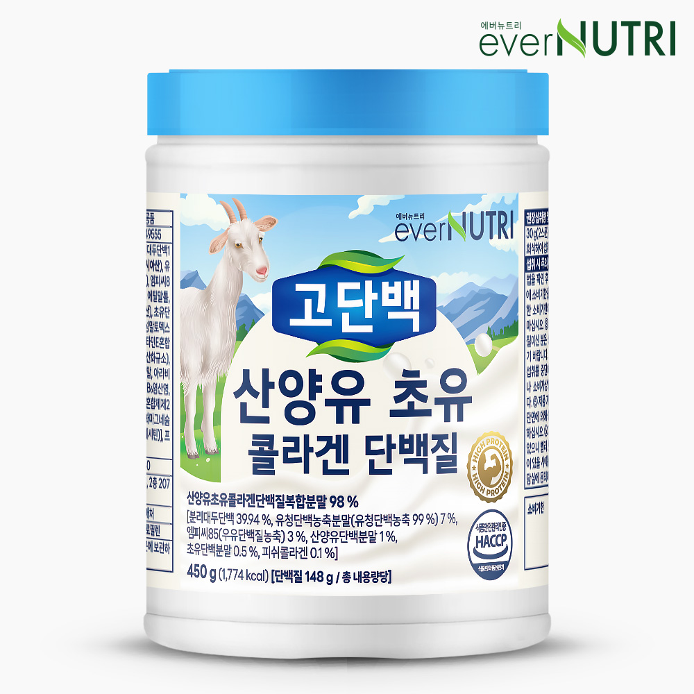 에버뉴트리 고단백 산양유 초유 <b>콜라겐</b> 단백질 450g, 1개