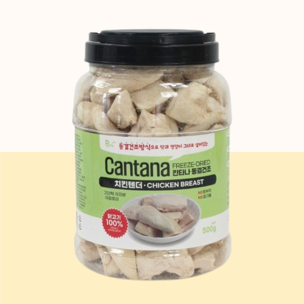 칸타나 동결건조 고양이 간식 큐브 치킨텐더 대용량 500g
