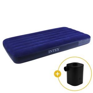 인텍스 블루 에어매트 광폭싱글 + 무선펌프 세트 캠핑매트 침대 캠핑용 휴대용 매트리스