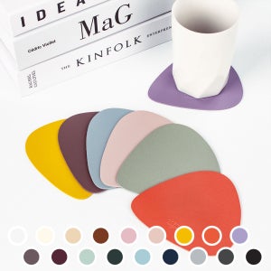 코스트웍스 가죽 피크 티코스터 국내생산 세라믹 포세린 방수 컵받침 홈카페 기업 단체 제작